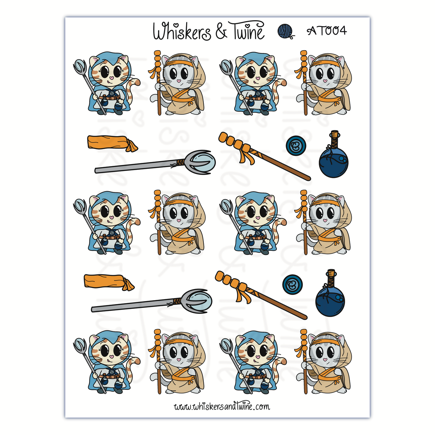 Adventure Twine – Cleric and Monk - Lady and Sampson – Sticker Sheet