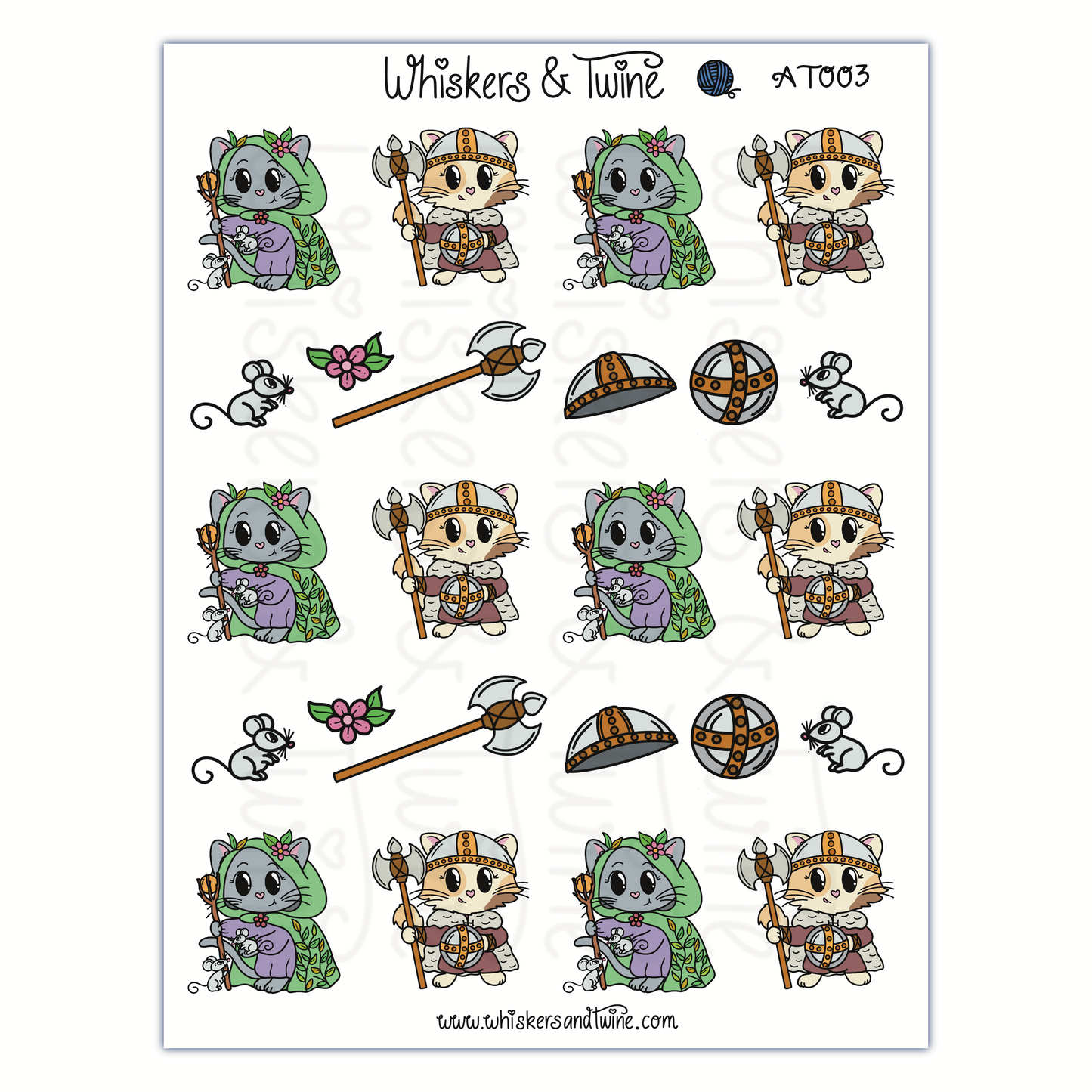 Adventure Twine – Druid and Barbarian - Nox and Juliet – Sticker Sheet