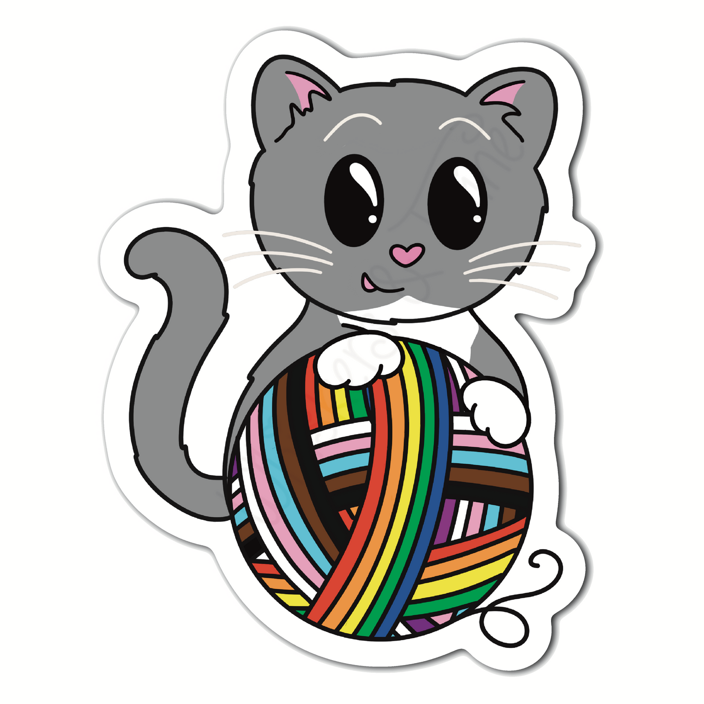 Whiskers Pride – John – Clear Glossy Sticker