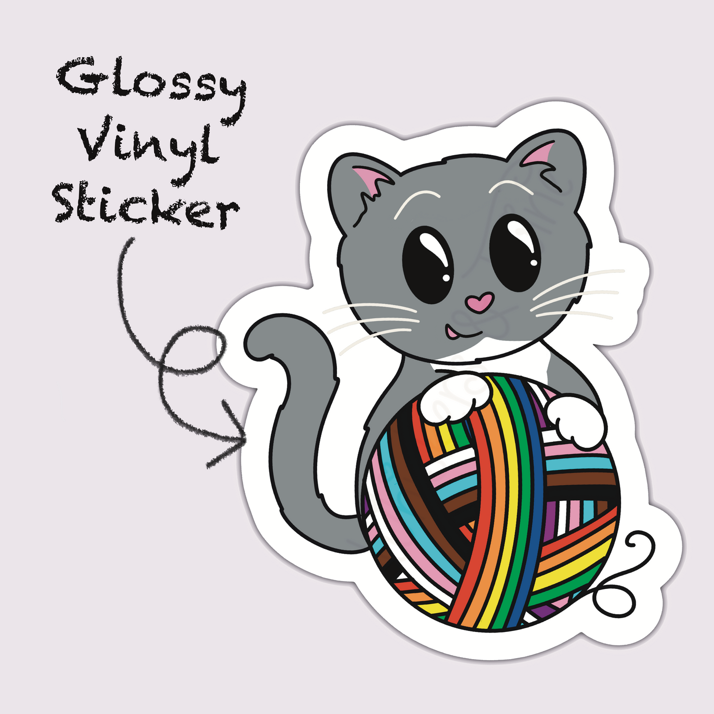 Whiskers Pride – John – Die Cut Sticker