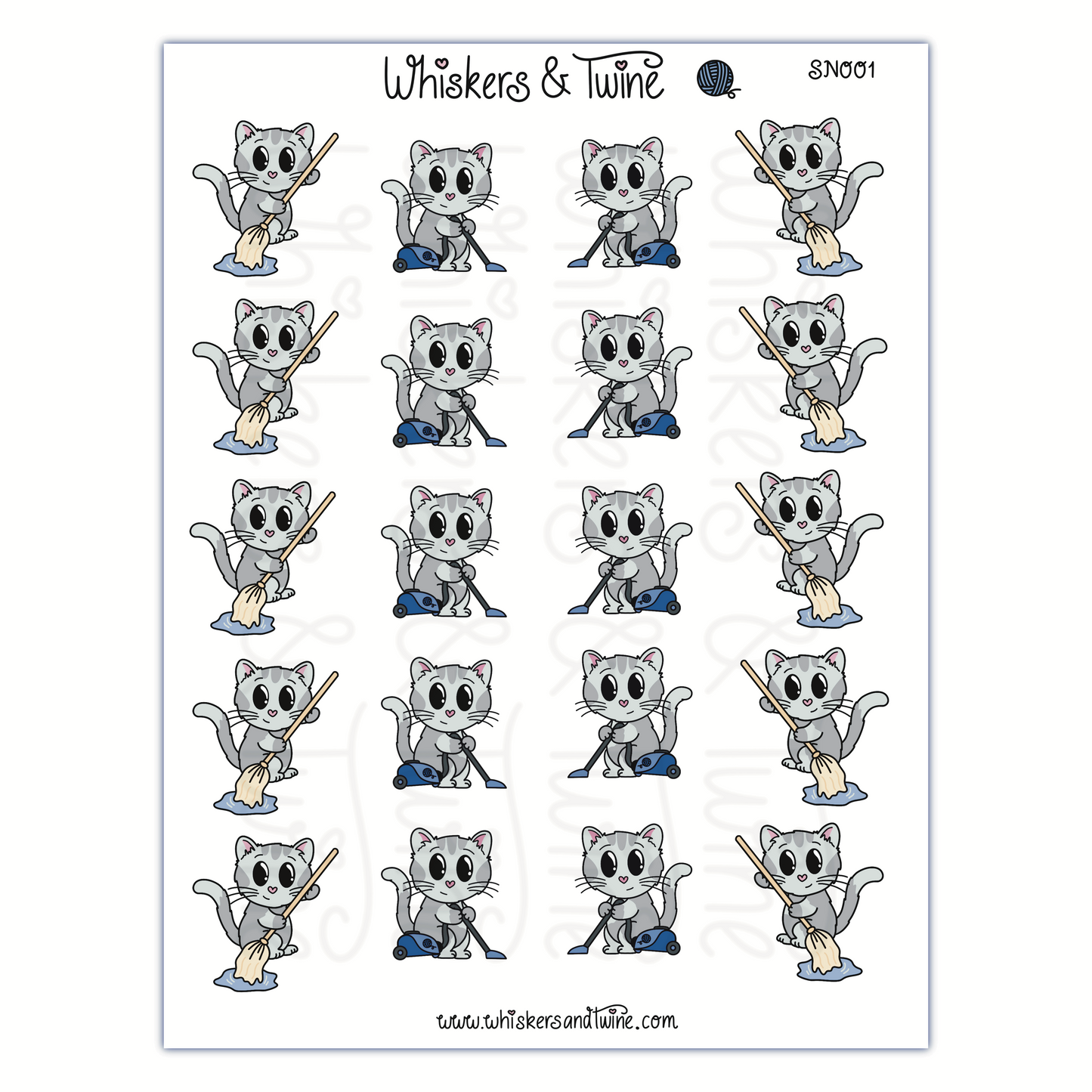 Cleaning with Sampson – Sticker Sheet