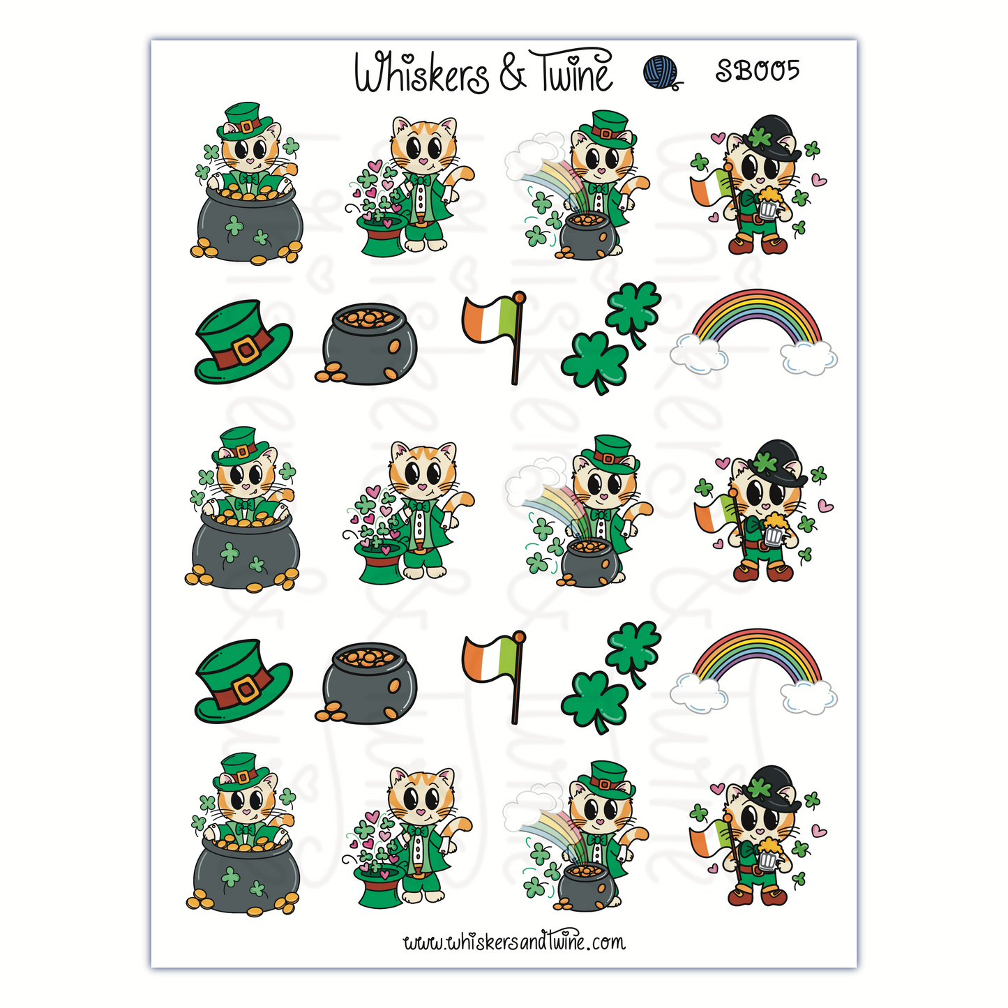 St Patrick's Day with Sebastian – Sticker Sheet