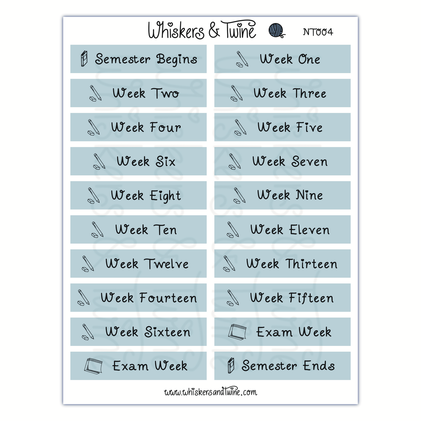 University Headers with Icons - Sticker Sheet