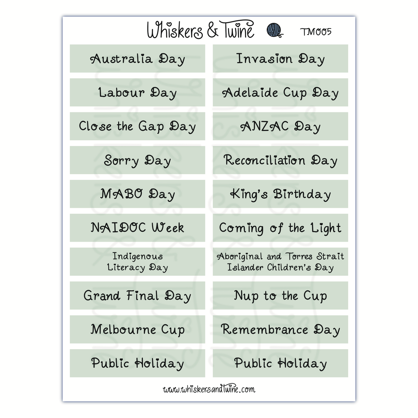 Australian Headers - Sticker Sheet