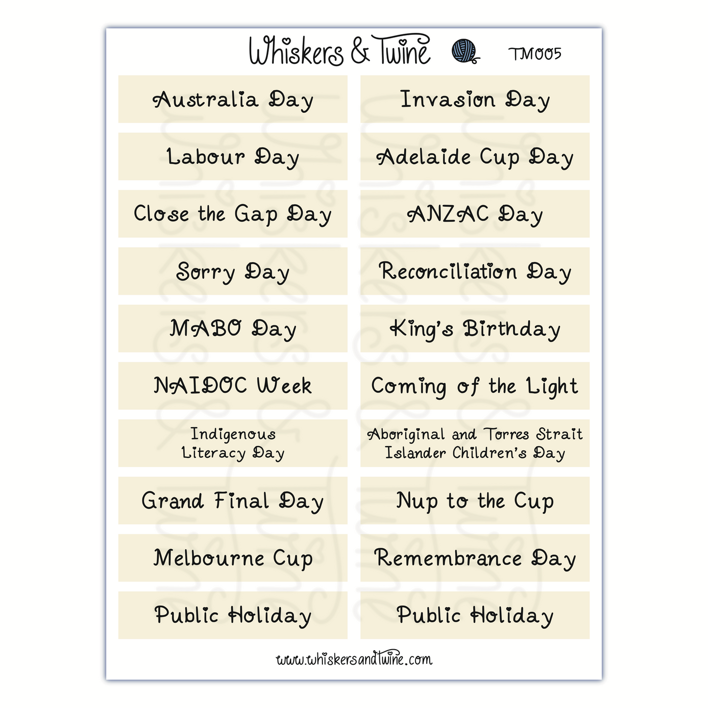 Australian Headers - Sticker Sheet
