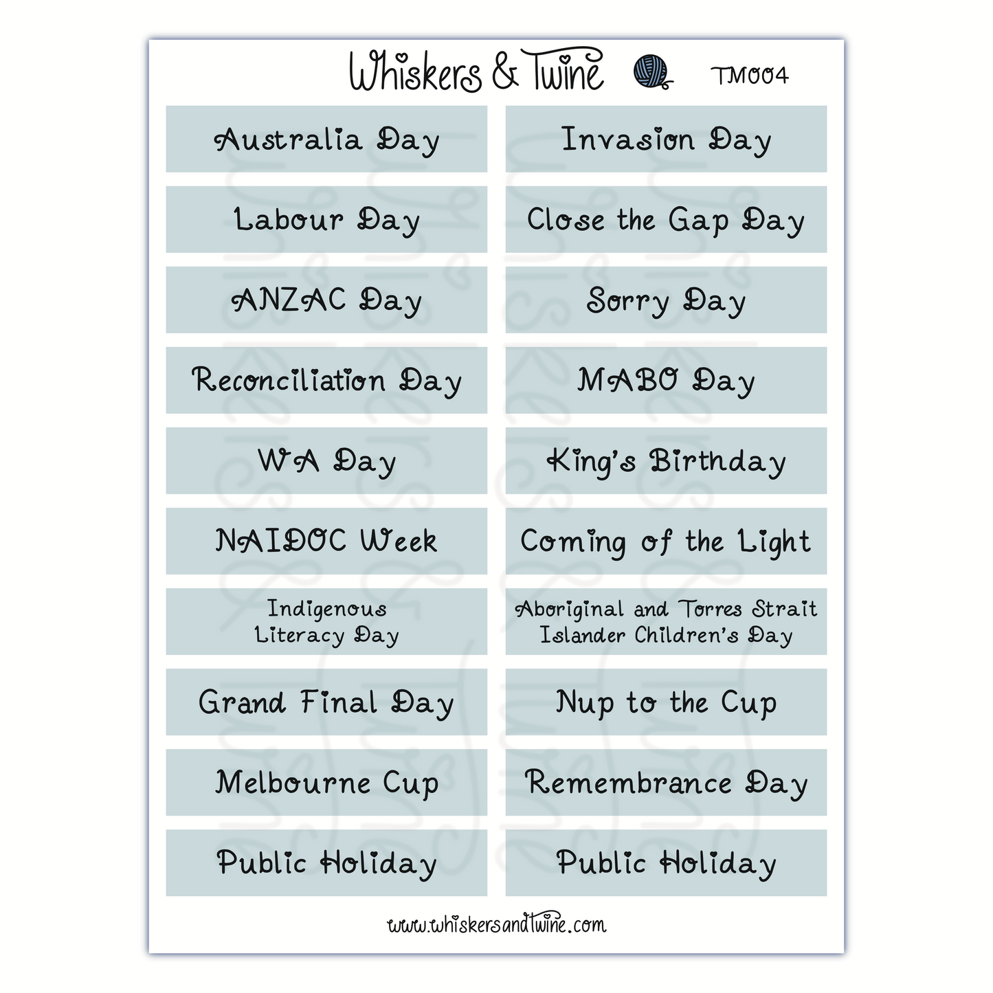 Western Australian Headers - Sticker Sheet