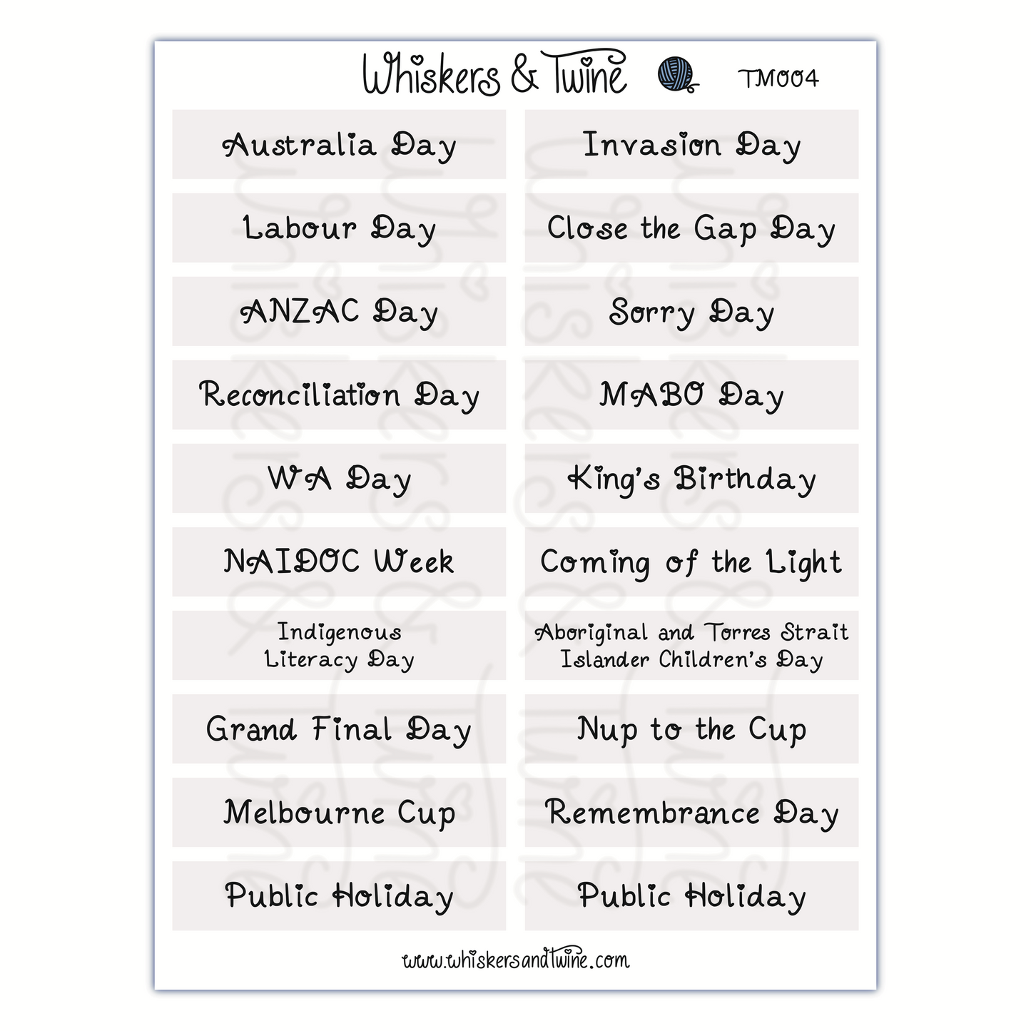 Western Australian Headers - Sticker Sheet