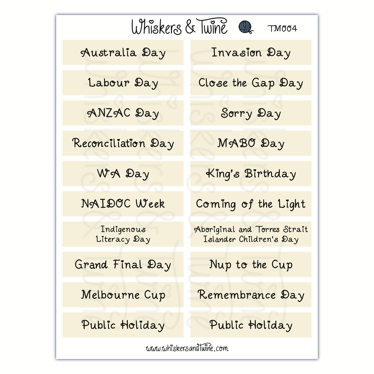 Western Australian Headers - Sticker Sheet