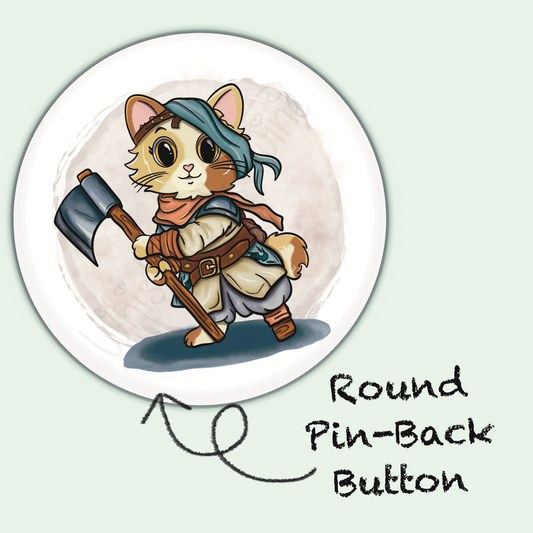 Adventure Twine – Barbarian Class – Juliet – Round Pin-Back Button
