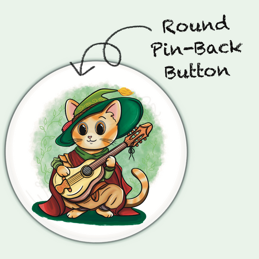 Adventure Twine – Bard Class – Sebastian – Round Pin-Back Button