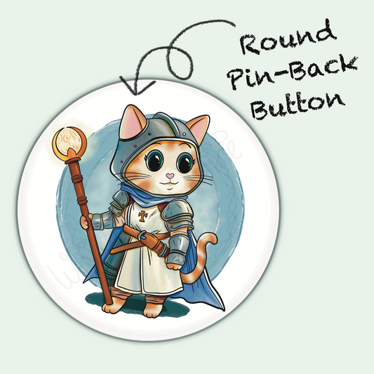Adventure Twine – Cleric Class – Lady – Round Pin-Back Button