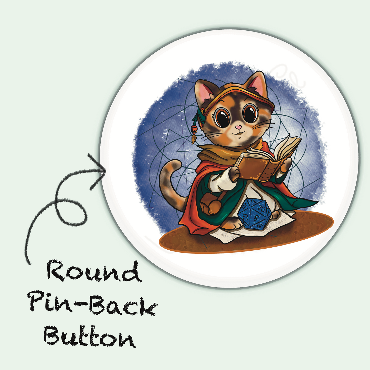 Adventure Twine – Dungeon Master – Buffy – Round Pin-Back Button