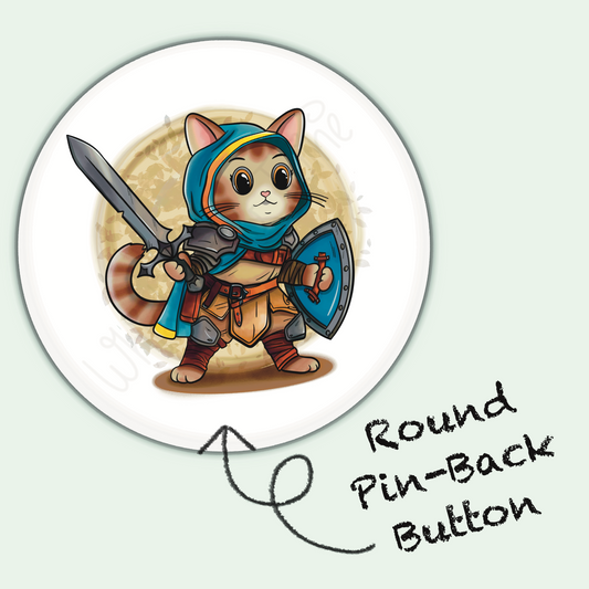 Adventure Twine – Fighter Class – Viola – Round Pin-Back Button