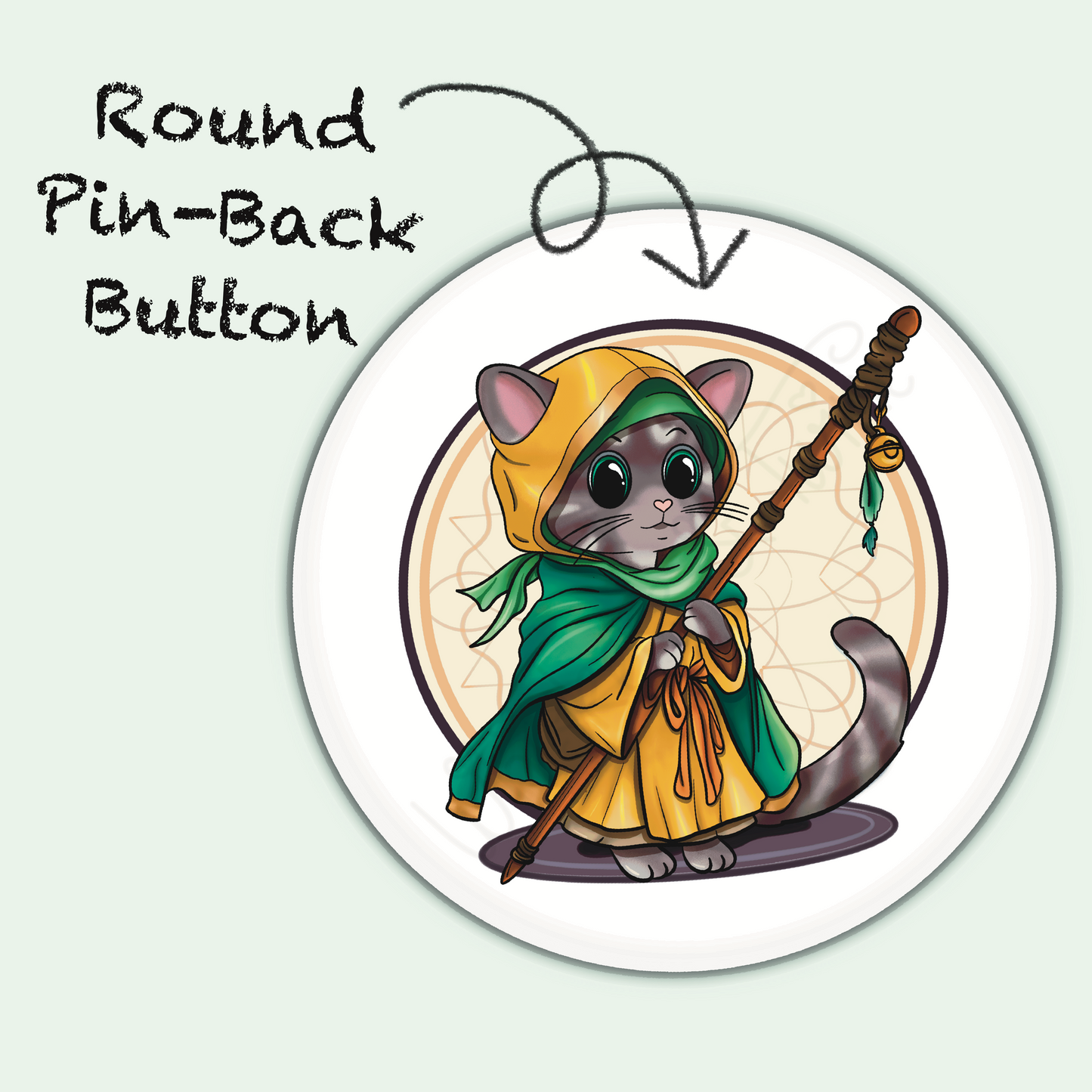 Adventure Twine – Monk Class – Sampson – Round Pin-Back Button
