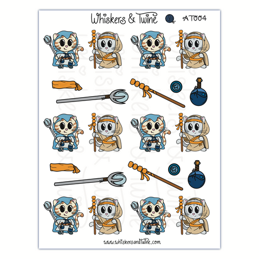 Adventure Twine – Cleric and Monk - Lady and Sampson – Sticker Sheet