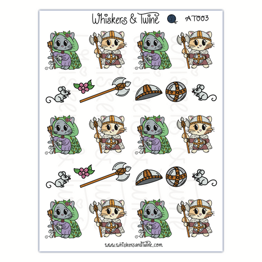 Adventure Twine – Druid and Barbarian - Nox and Juliet – Sticker Sheet