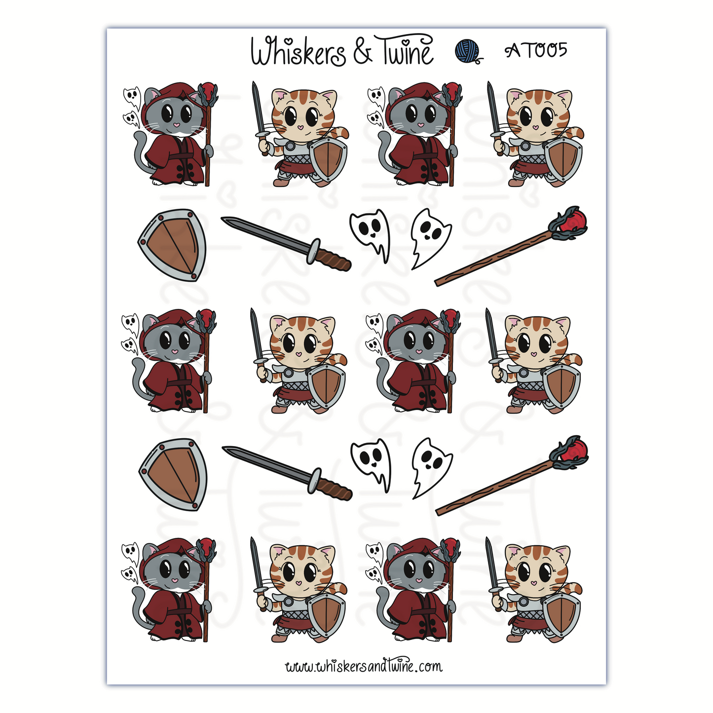 Adventure Twine – Warlock and Fighter - John and Viola – Sticker Sheet