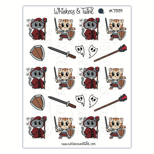 Adventure Twine – Warlock and Fighter - John and Viola – Sticker Sheet