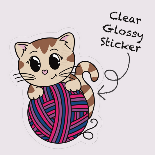 Whiskers Pride – Viola – Clear Glossy Sticker