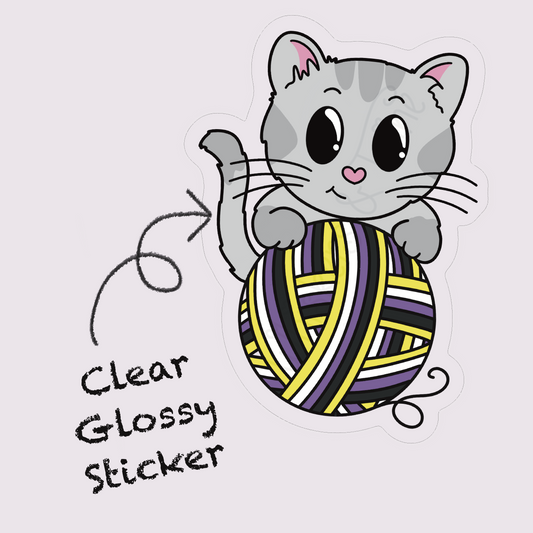 Whiskers Pride – Sampson – Clear Glossy Sticker