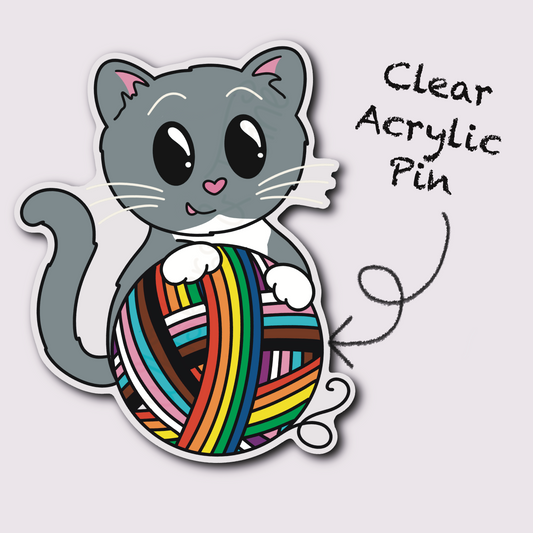 Whiskers Pride – John – Acrylic Pin