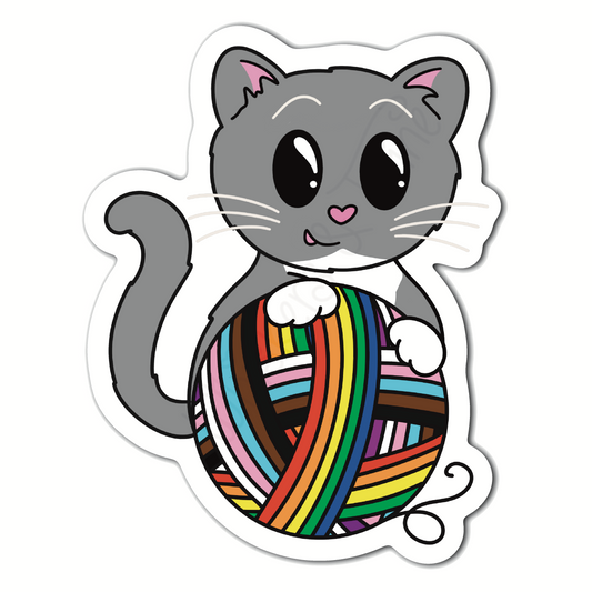 Whiskers Pride – John – Clear Glossy Sticker
