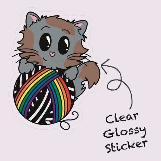 Whiskers Pride – Rodney – Clear Glossy Sticker