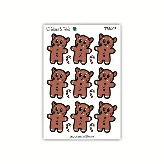 Gingerbread Cat - Mini Sticker Sheet
