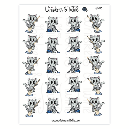 Cleaning with Sampson – Sticker Sheet