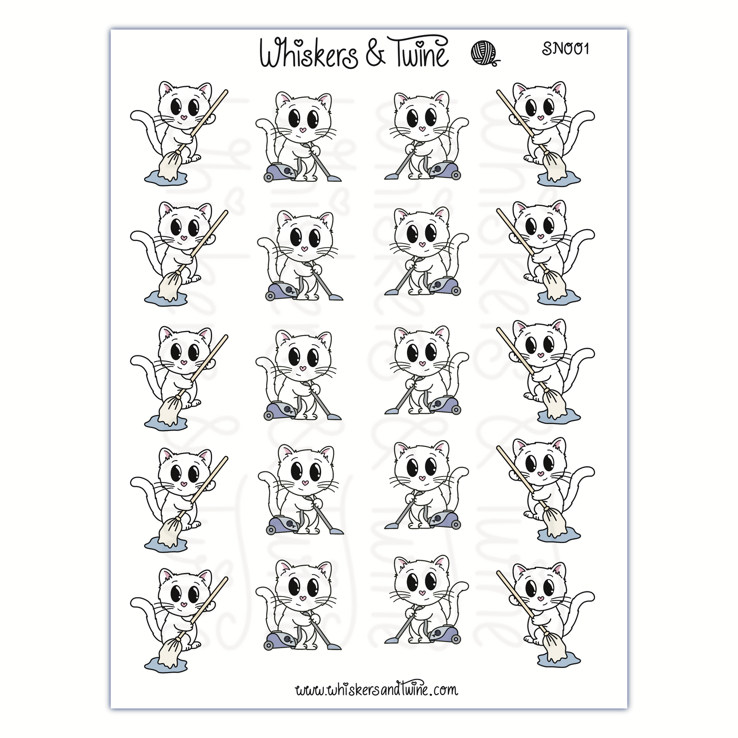 Cleaning with Sampson – Sticker Sheet