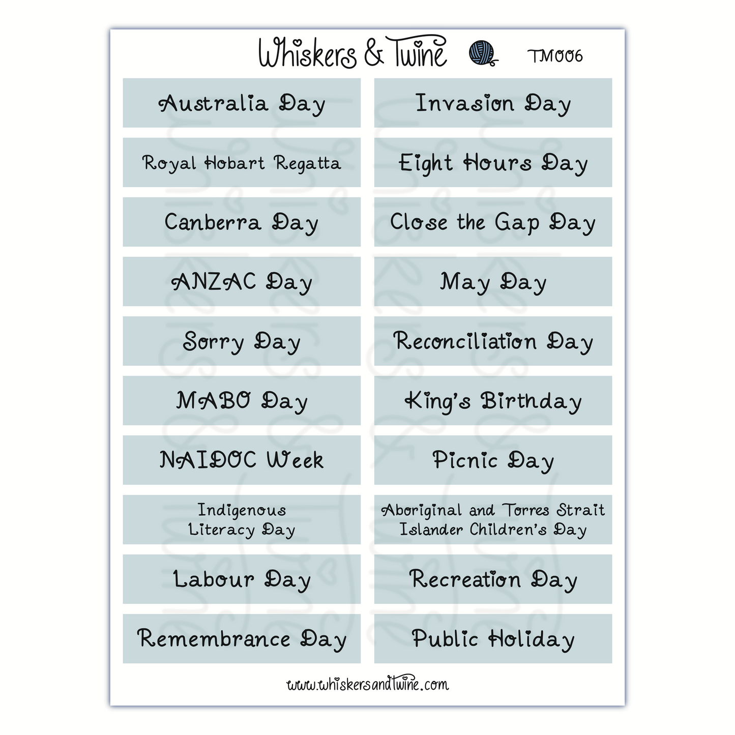 Australian Headers - Sticker Sheet