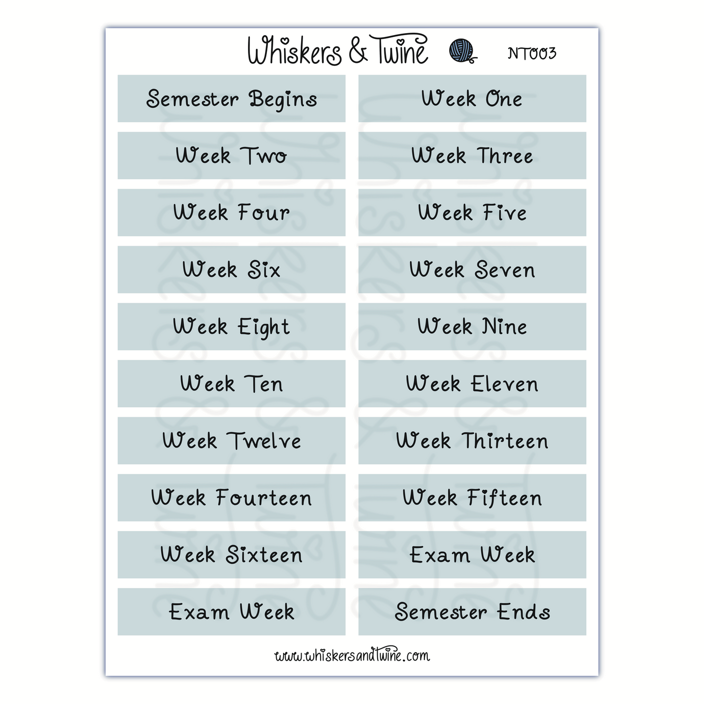 University Headers - Sticker Sheet