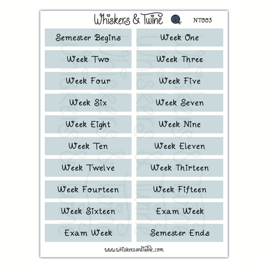University Headers - Sticker Sheet