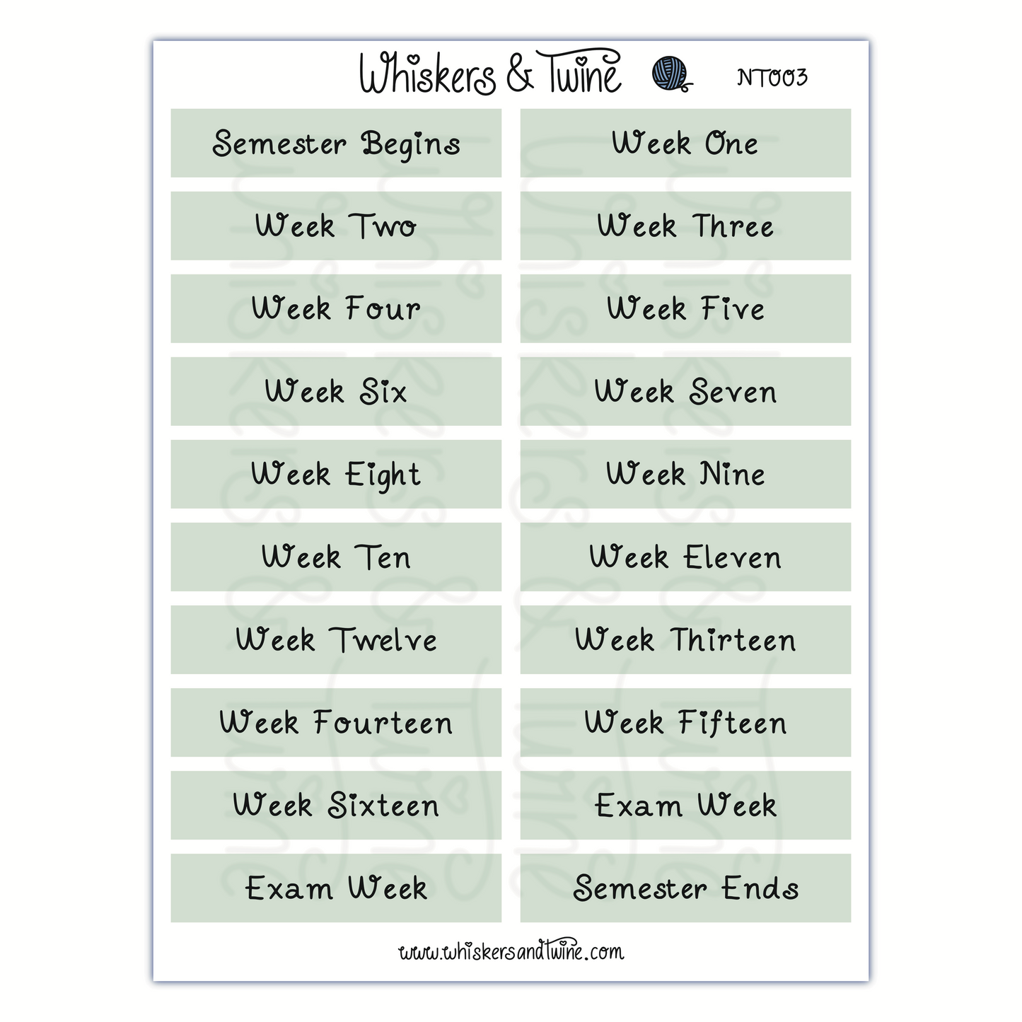 University Headers - Sticker Sheet