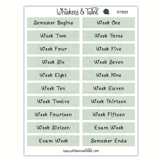 University Headers - Sticker Sheet