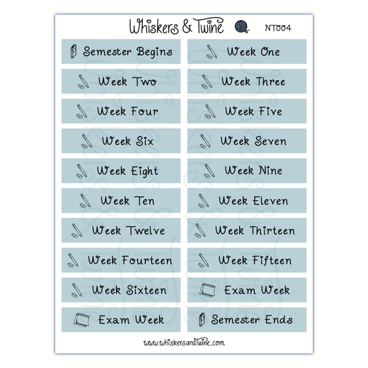 University Headers with Icons - Sticker Sheet
