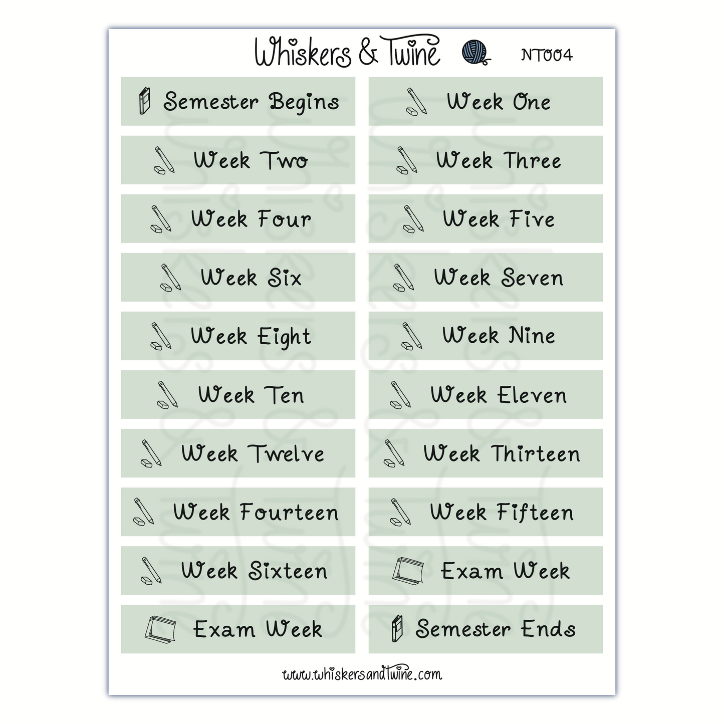 University Headers with Icons - Sticker Sheet