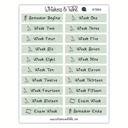University Headers with Icons - Sticker Sheet