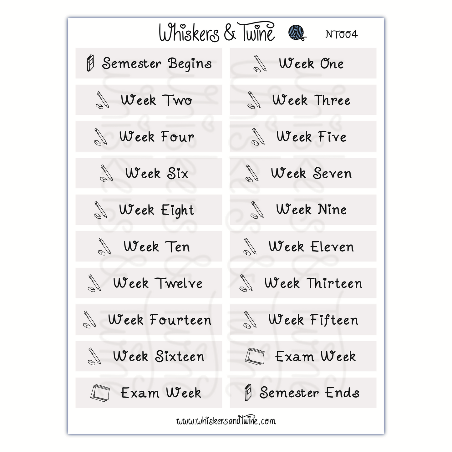 University Headers with Icons - Sticker Sheet