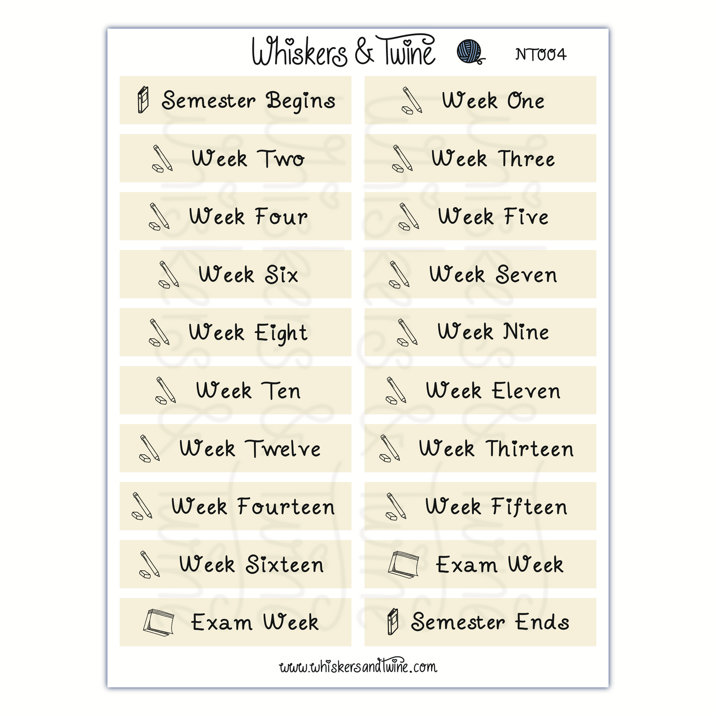 University Headers with Icons - Sticker Sheet