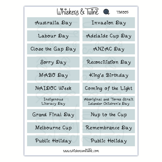 Australian Headers - Sticker Sheet