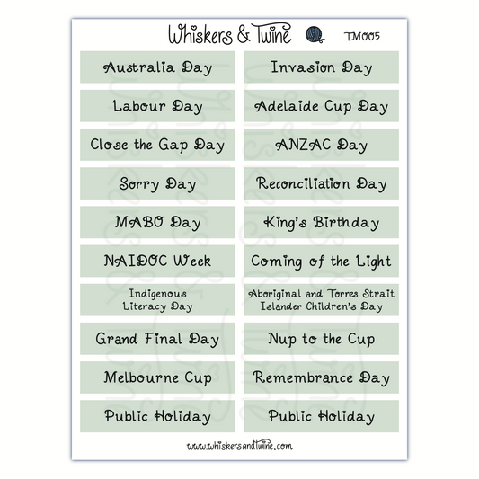 Australian Headers - Sticker Sheet