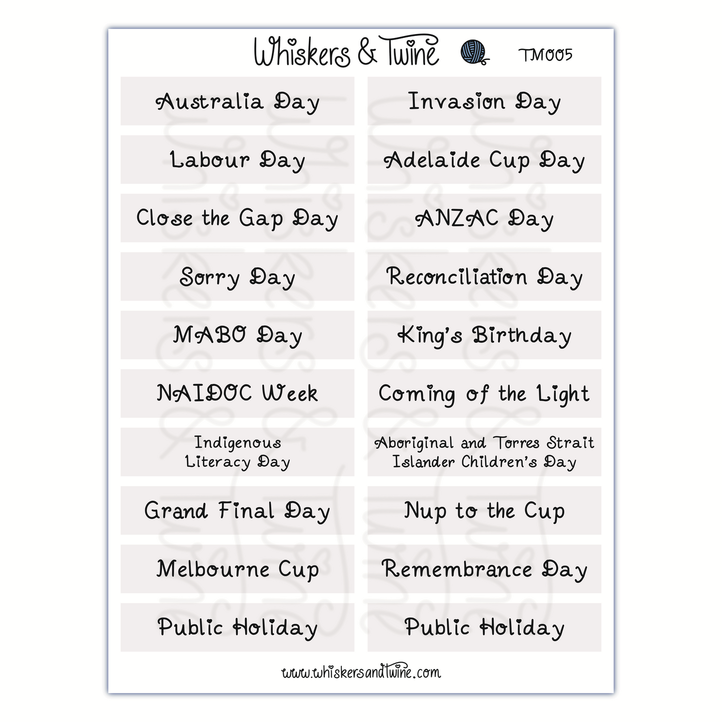 Australian Headers - Sticker Sheet