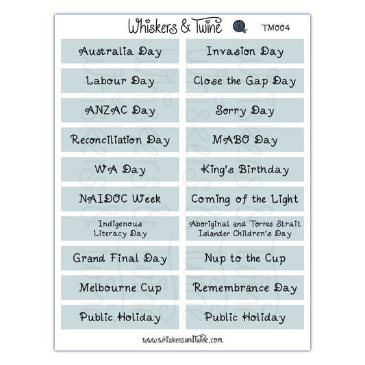 Western Australian Headers - Sticker Sheet