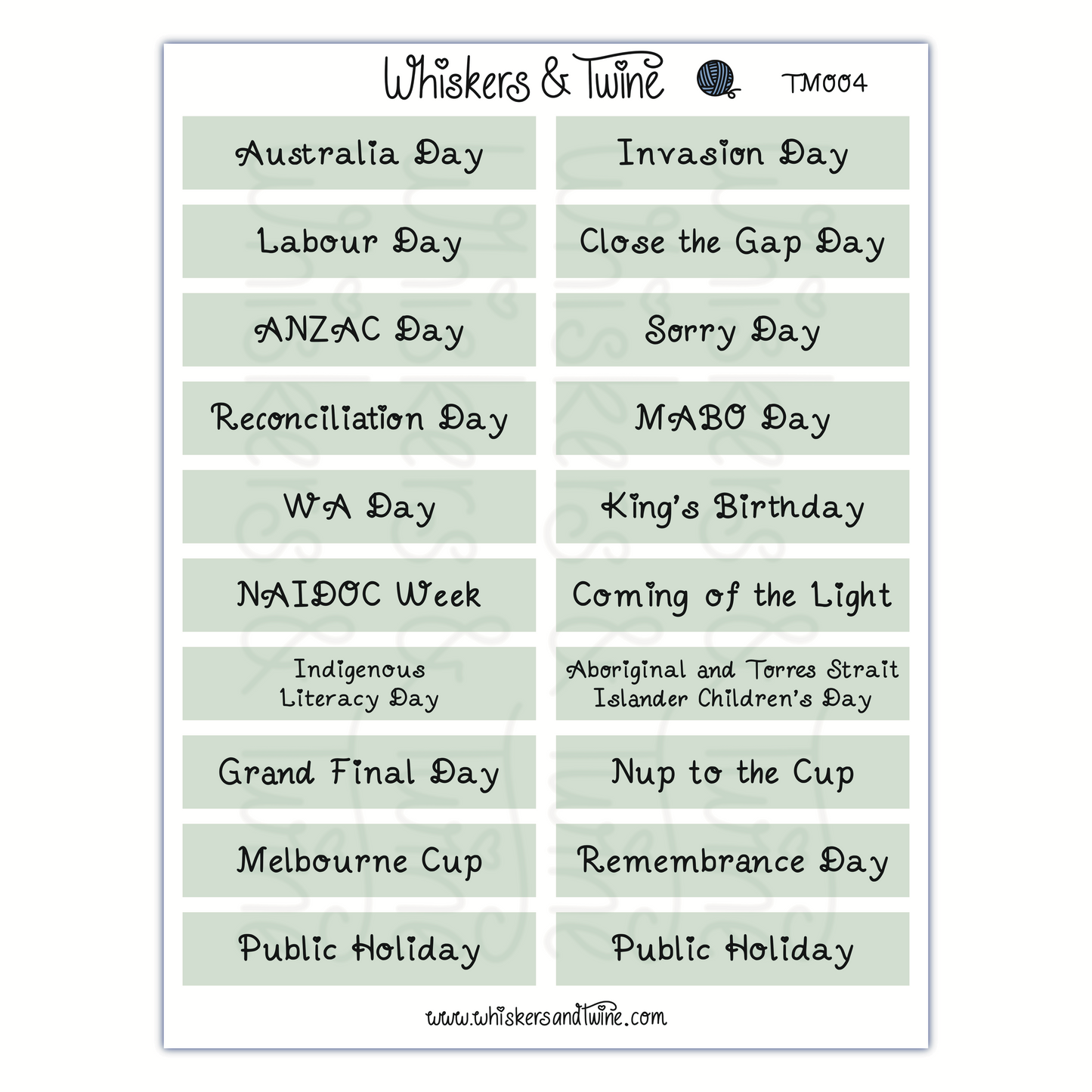 Western Australian Headers - Sticker Sheet