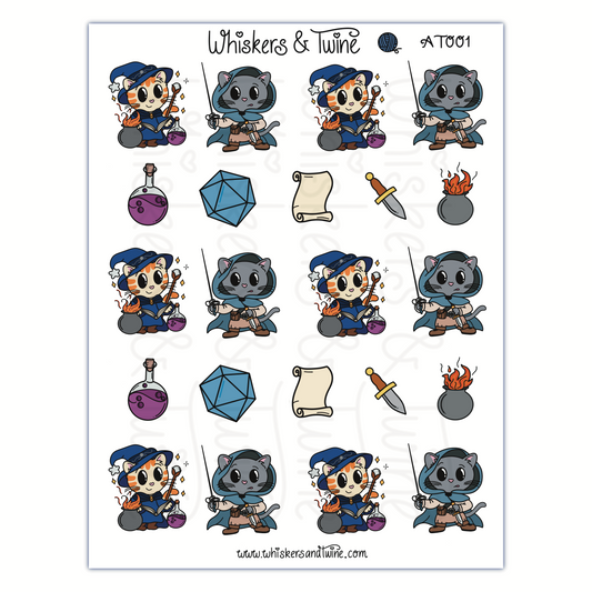 Adventure Twine – Wizard and Rogue - Magic and Romeo – Sticker Sheet